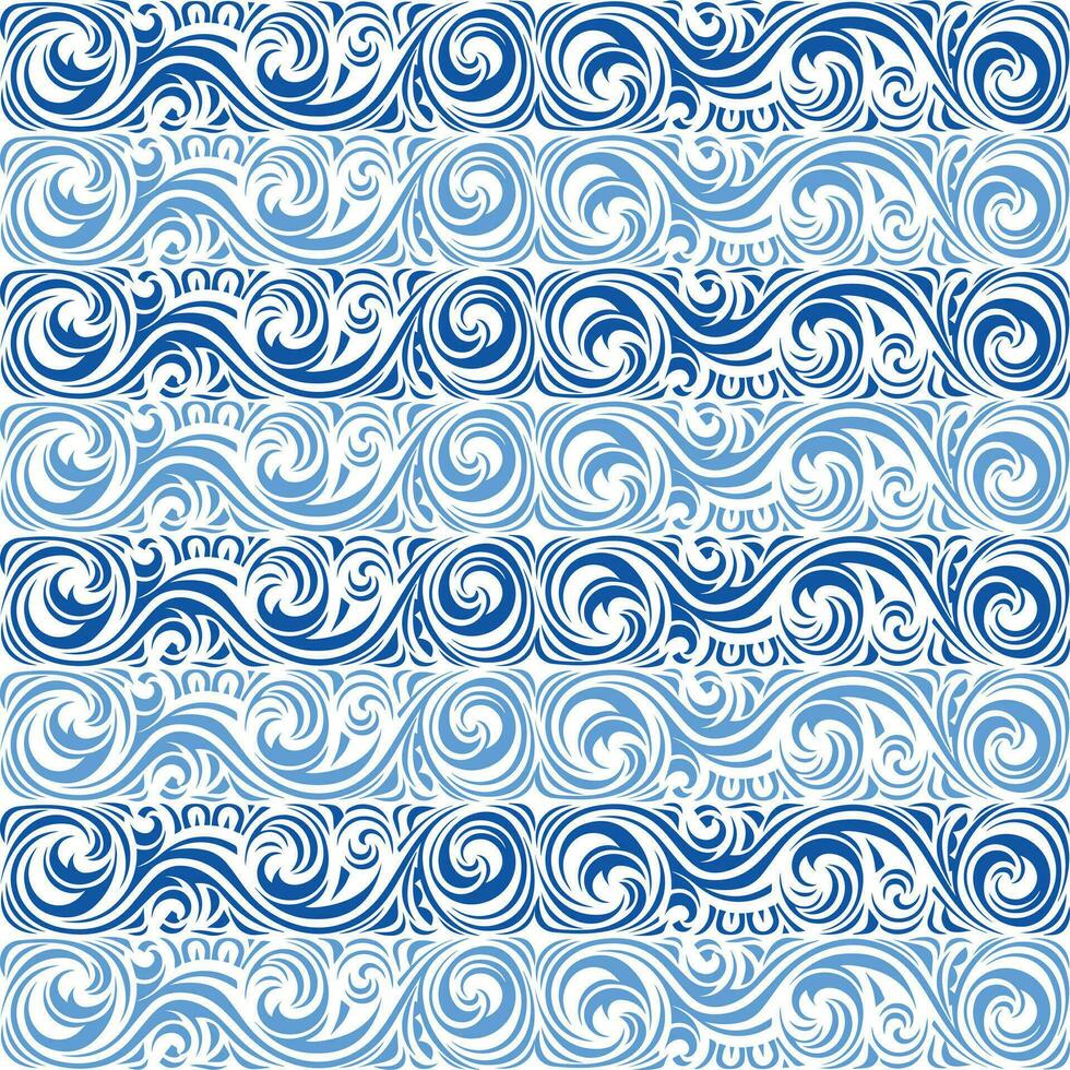 Classic white and blue abstract monochromatic design seamless patterns. Graphic modern pattern. vector