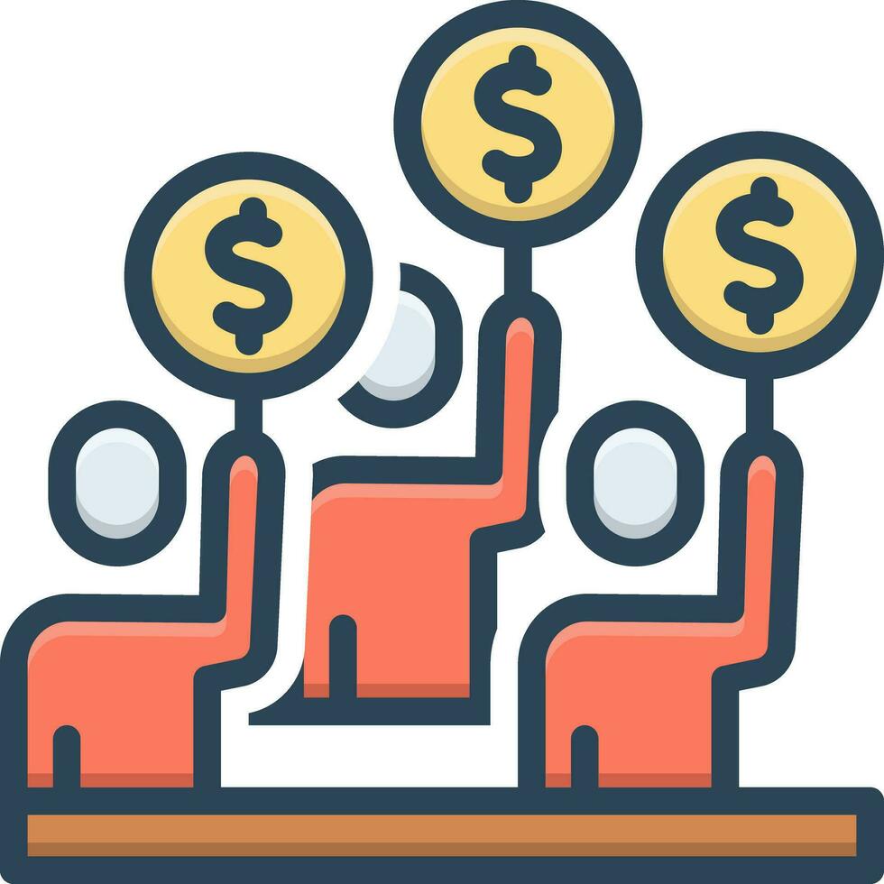 color icon for bidding vector