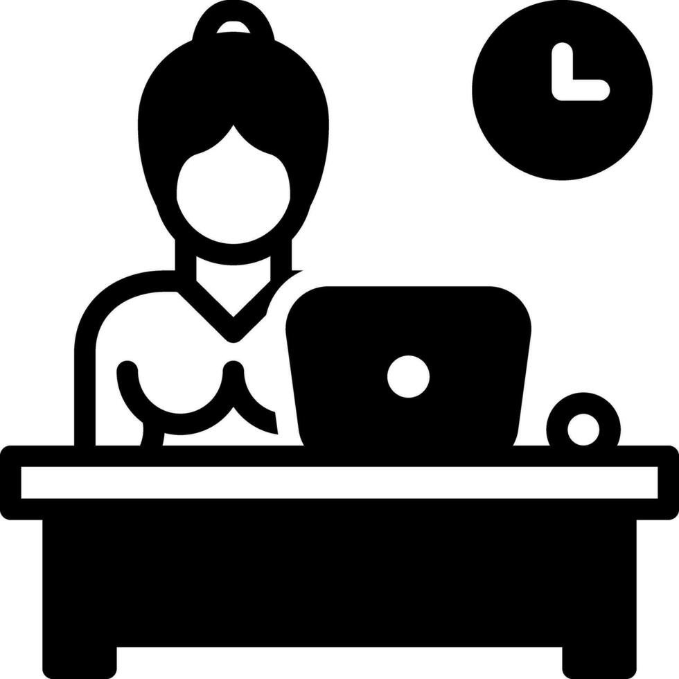 solid icon for secretary vector