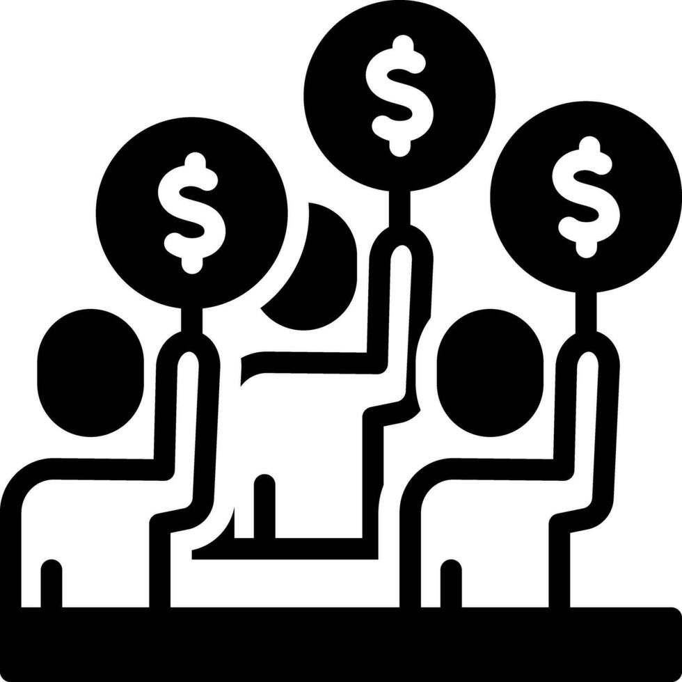 solid icon for bidding vector