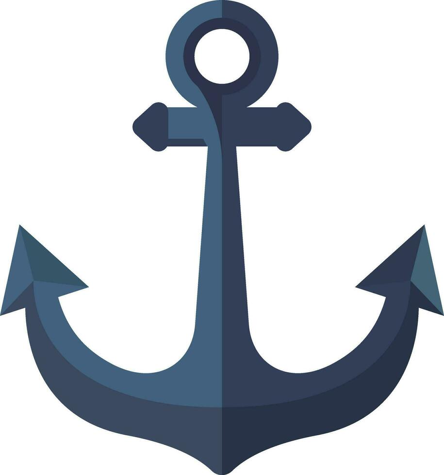 Ship anchor flat style vector illustration, simple anchor or anchor simple clip art, navy anchor graphic symbol stock vector image