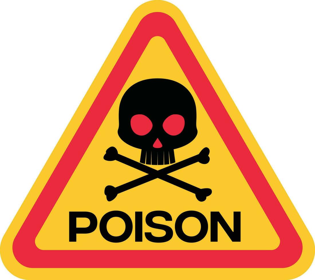Poison warning sign vector illustration, Poison danger sign, potential hazardous dangerous chemicals stock vector image