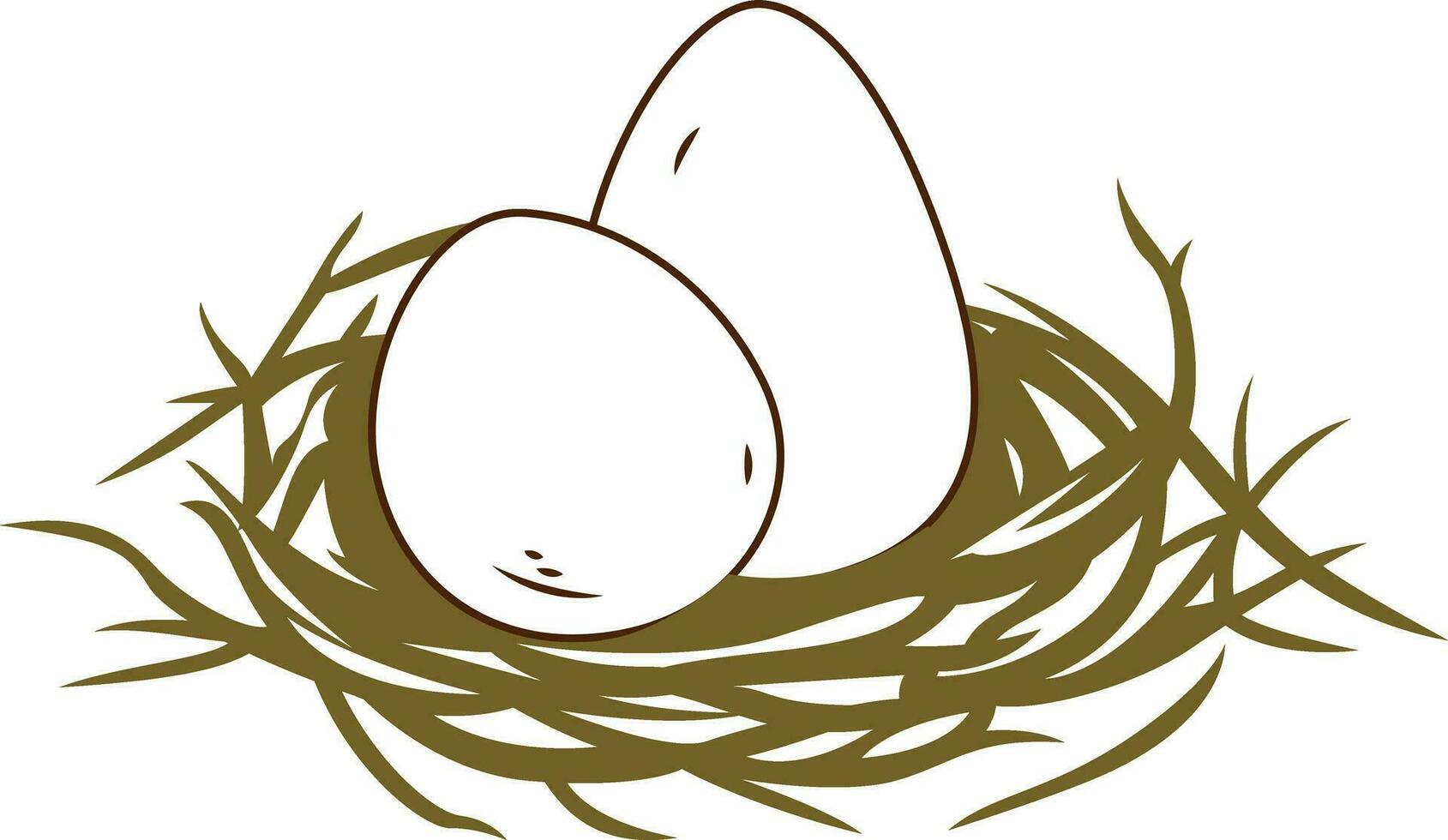 Eggs and Nest Vector Illustration Minimal Style Eggs in a Bird Nest Stock Vector Image