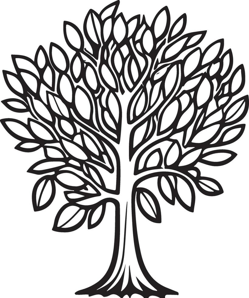 Trees cartoon coloring page illustration vector. For kids coloring book. vector