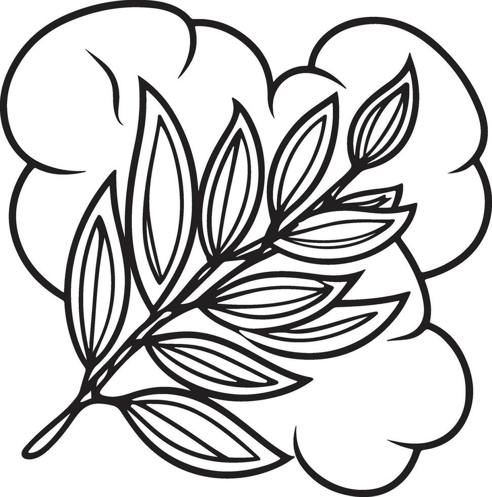 Hand drawn sketch of a branch with leaves vector