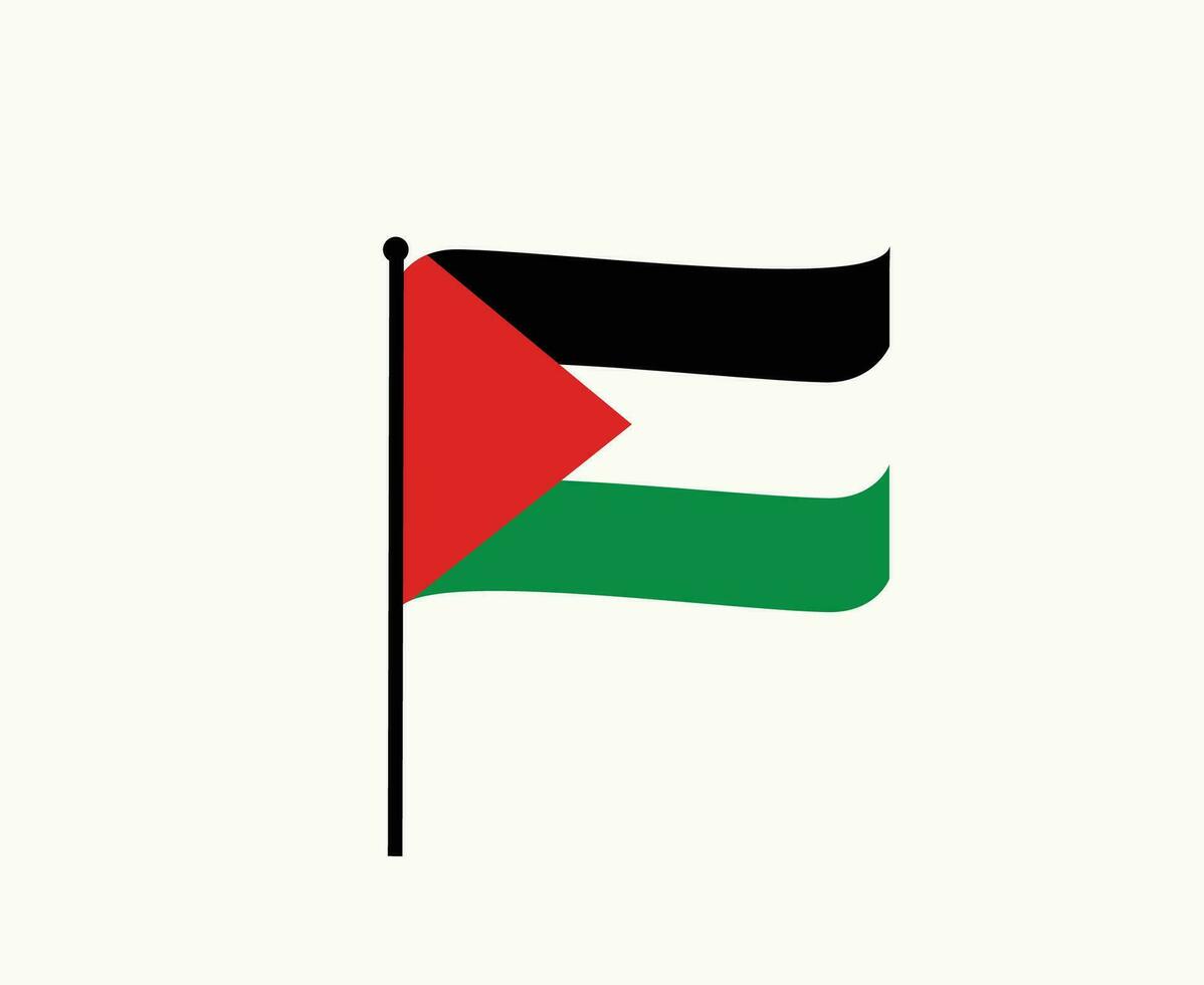 Palestina bandera cinta emblema medio este país icono vector ilustración resumen diseño elemento