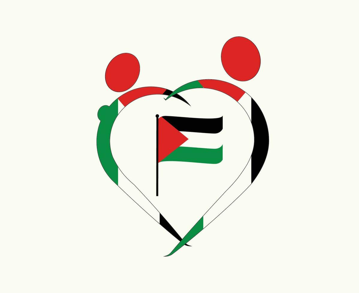 Palestine Ribbon Flag Emblem Abstract Symbol Vector illustration Design