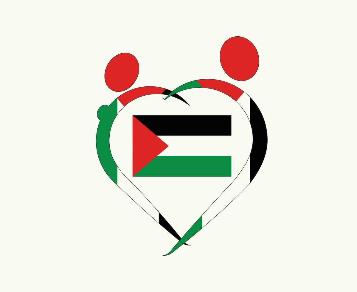 Palestina bandera emblema resumen símbolo vector ilustración diseño