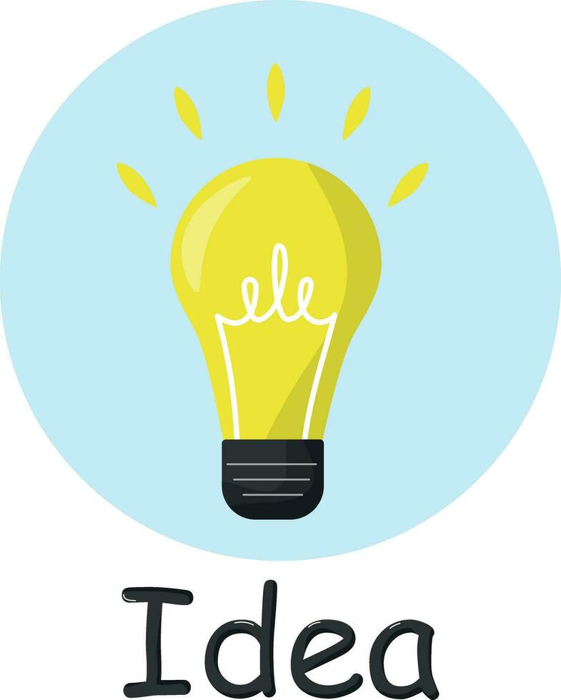 vector light bulb idea clipart on white background