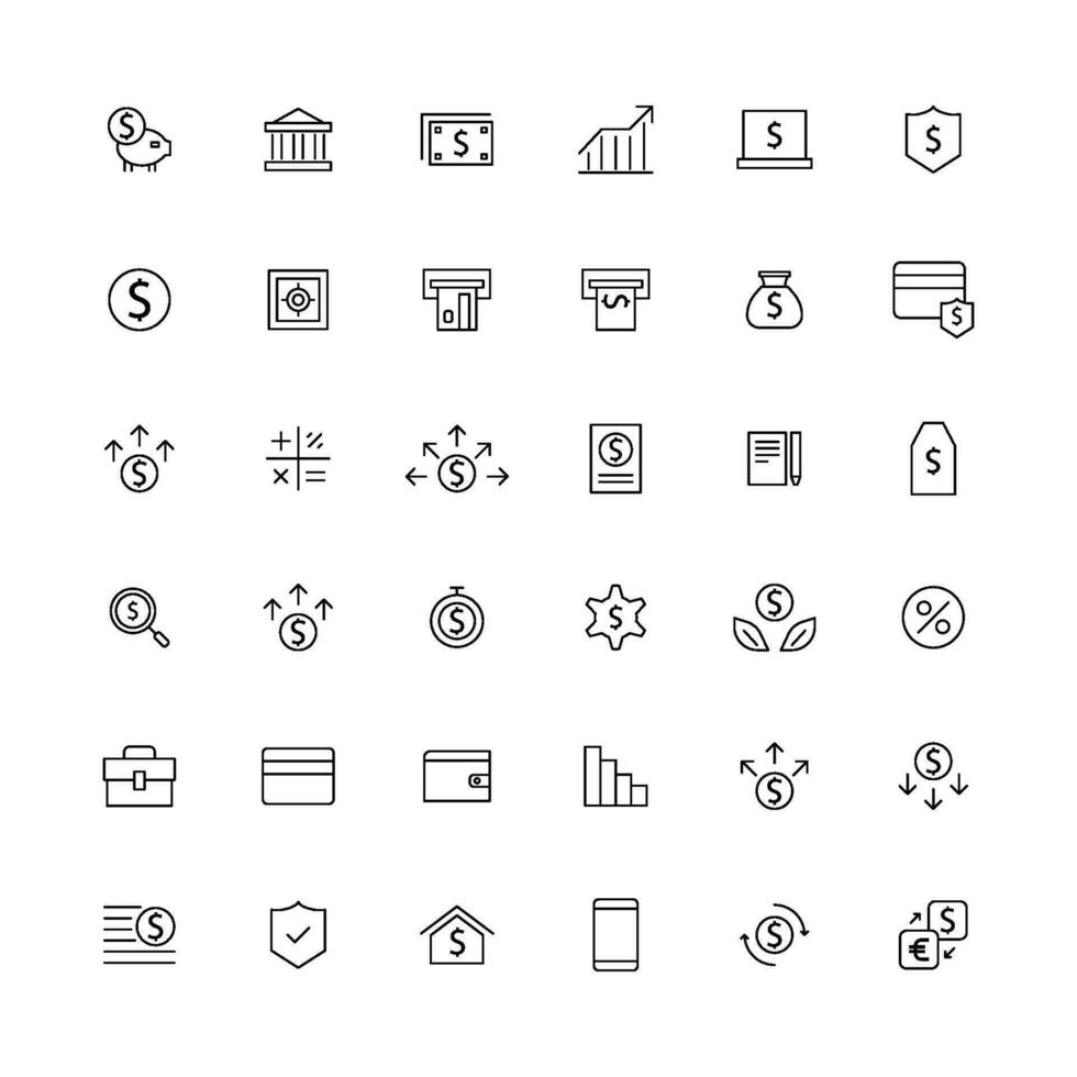 money icon set, money, dollar, chart , diagram, for social media, desain presentation, icon set , ui ux, mockup vector