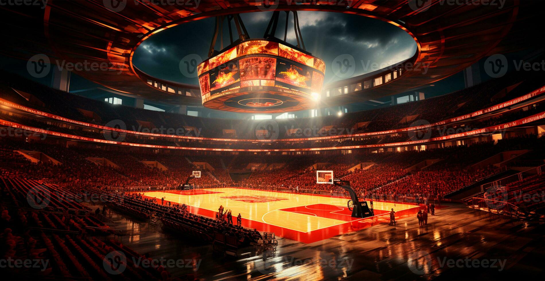 Basketball arena, large sports stadium - AI generated image photo