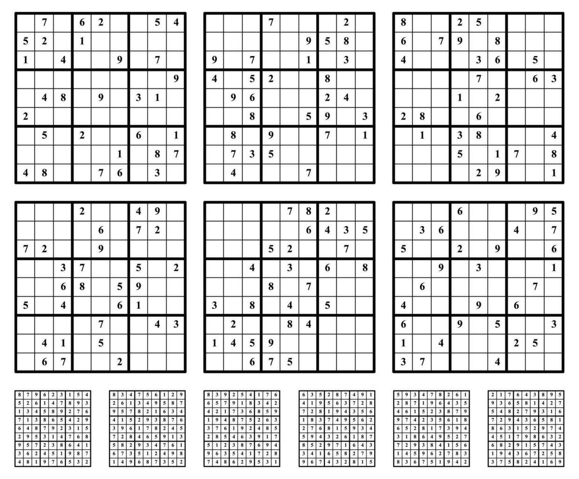 Sudoku game set with answers medium Difficulty. 28598288 Vector Art at  Vecteezy