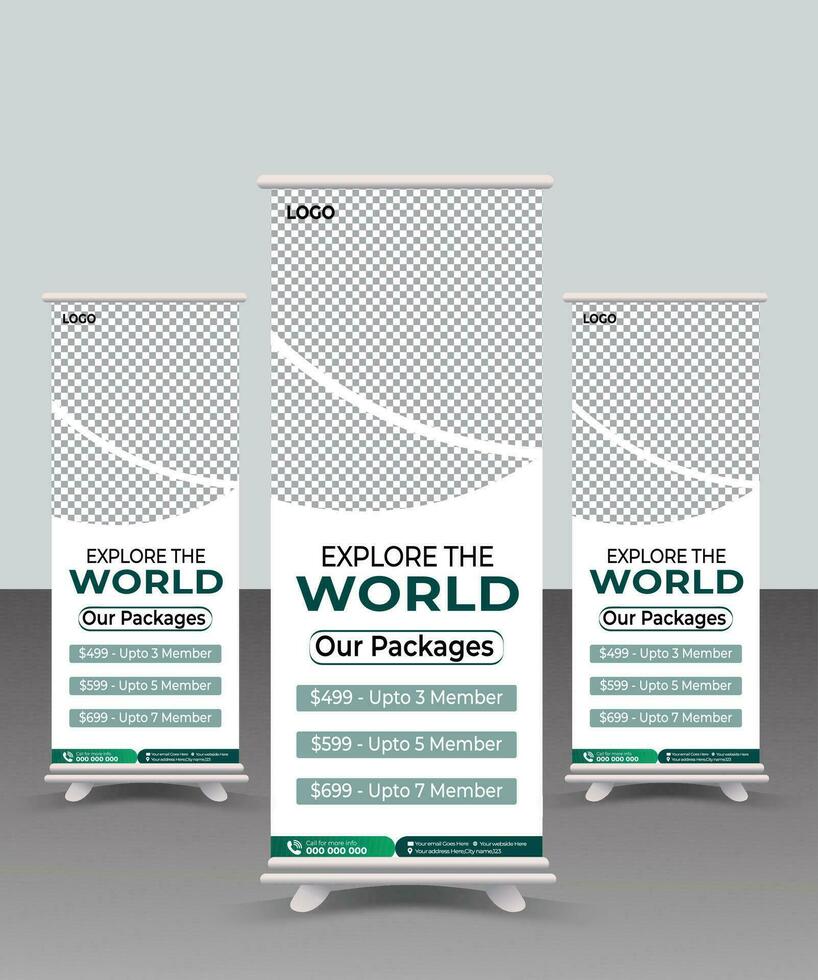 Business promotion Roll up banner,Modern x-banner and flag-banner advertising,Business Roll Up Set,Modern Exhibition roll-up design,Business Roll up banner vertical template design. vector