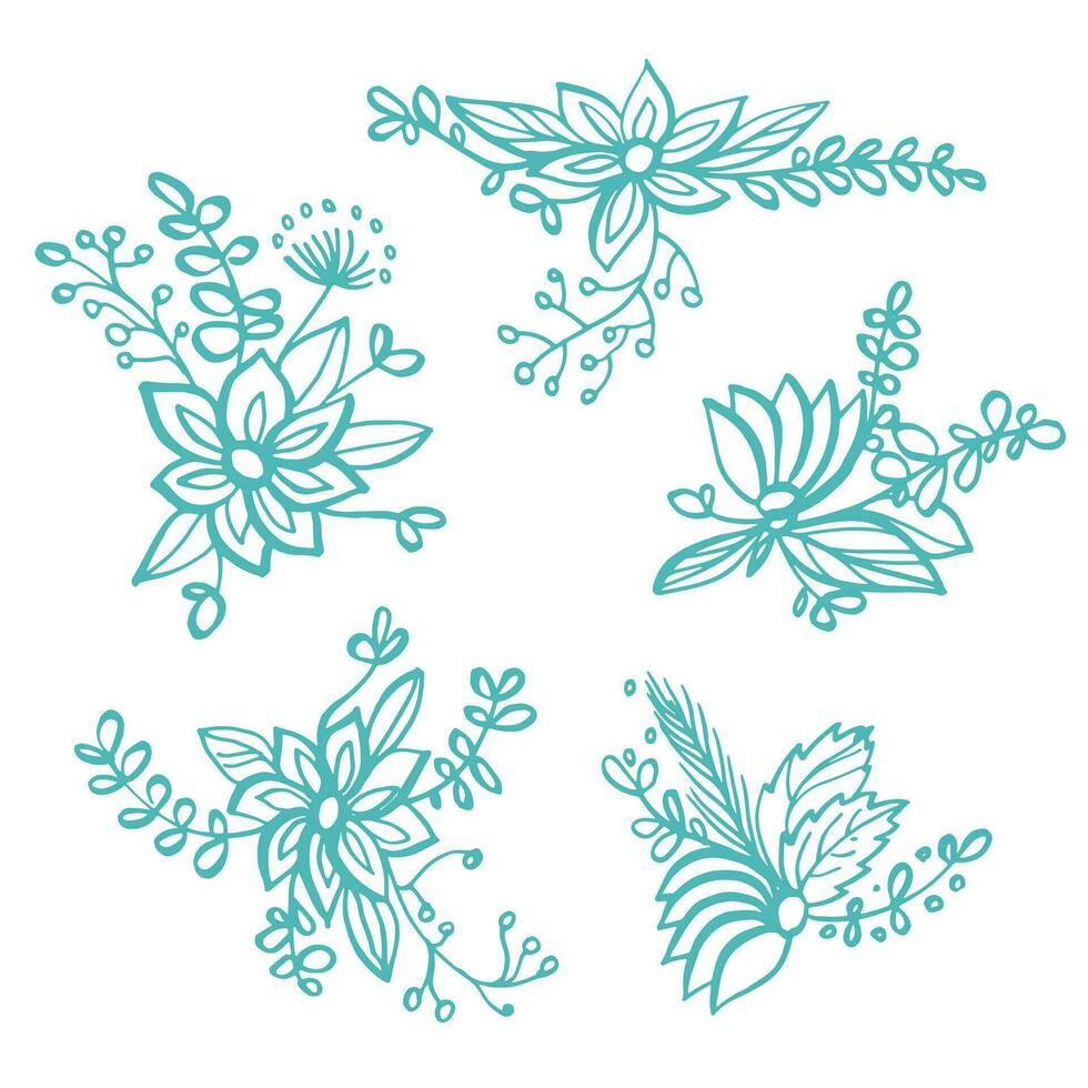 set-of-hand-drawn-floral-design-elements-vector-33124449-vector-art-at
