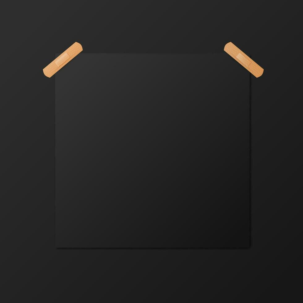 black square paper on a black background vector