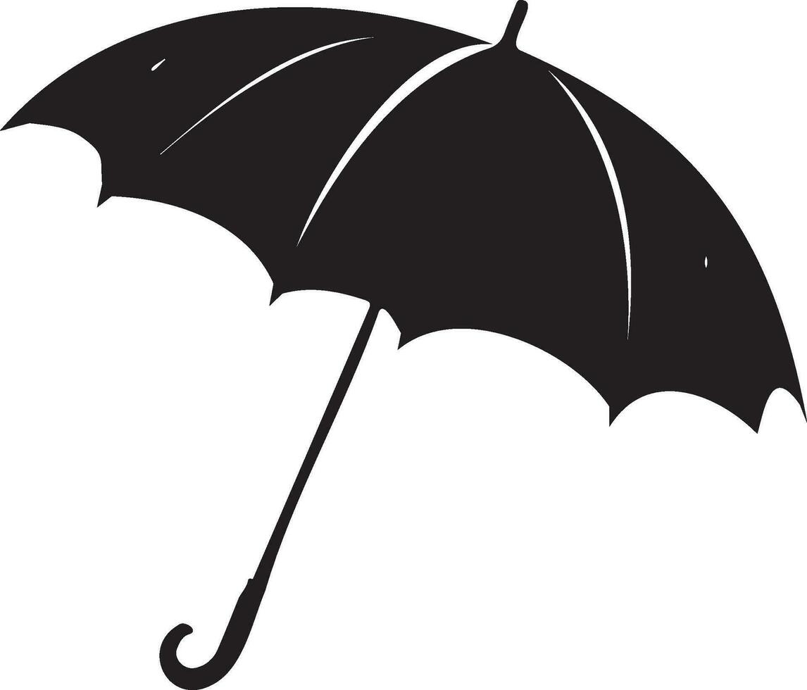 Black Umbrella Silhouette Illustration Vector