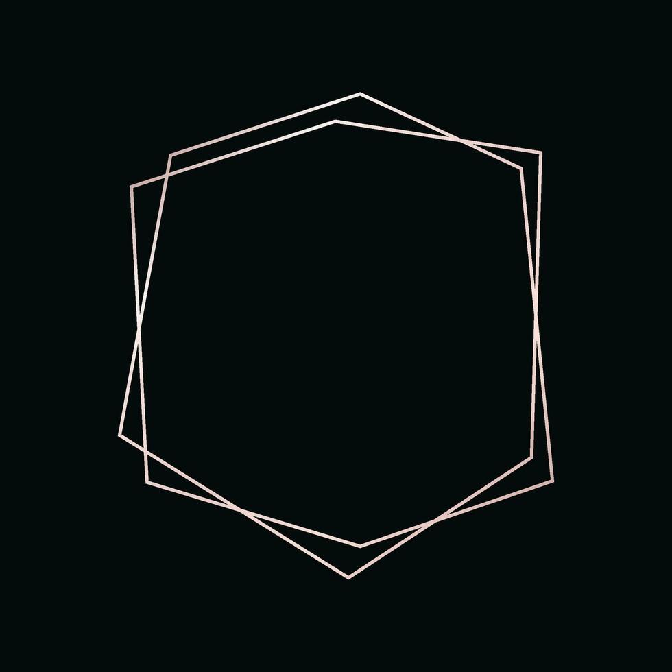 Rose gold geometric polygonal frame vector