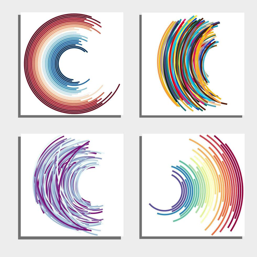 Set of four beautiful abstract backgrounds. Vector illustration.