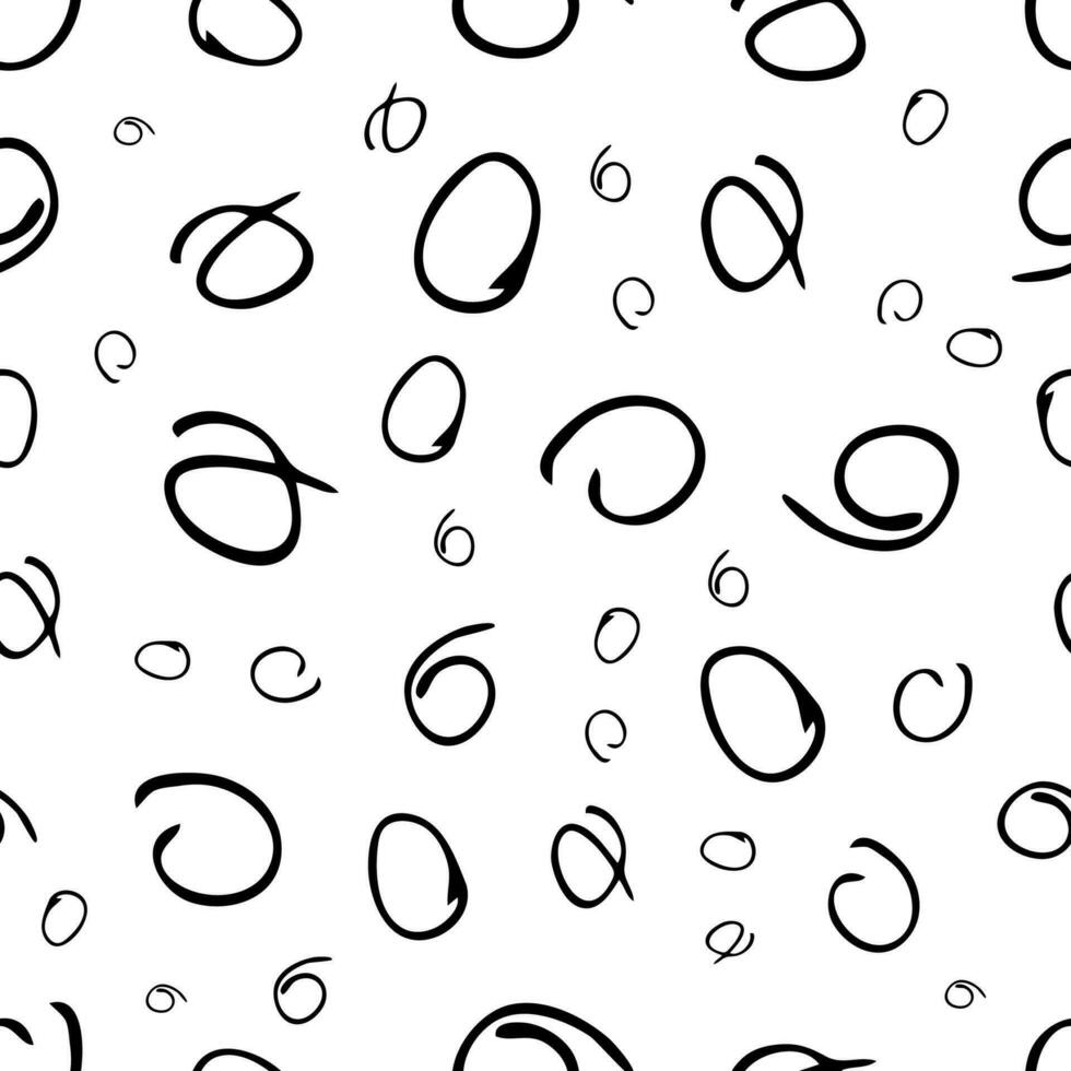 Seamless pattern with sketch round squiggle vector