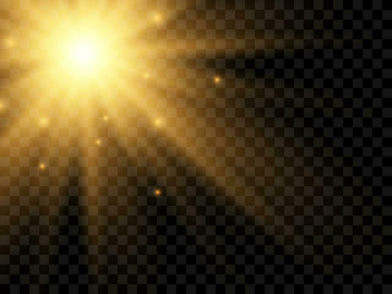 luz de sol en un antecedentes. aislado amarillo rayos de ligero. vector ilustración