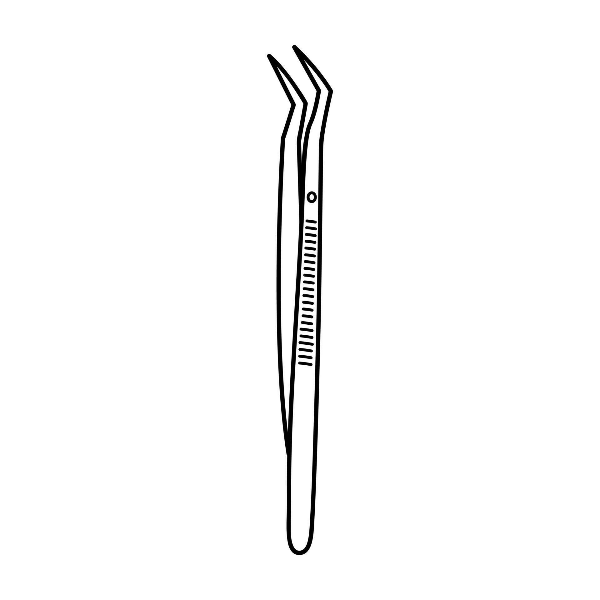 Dental tool for dentistry inspection. Linear doodle icon. Dental care