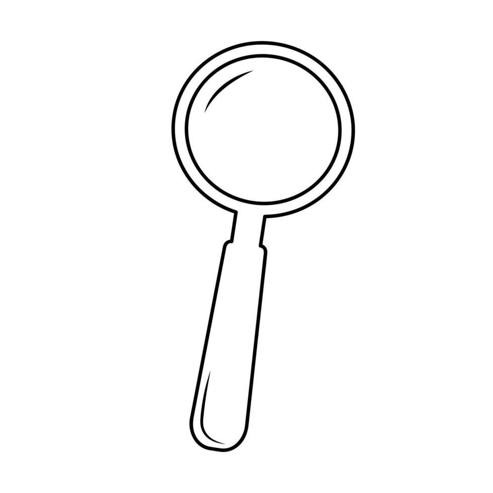 Magnifying glass linear icon. Loupe outline vector sign. Search, find symbol.