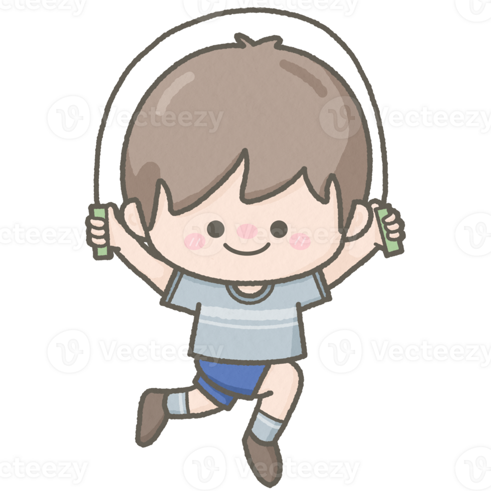 cute little boy jumping rope png