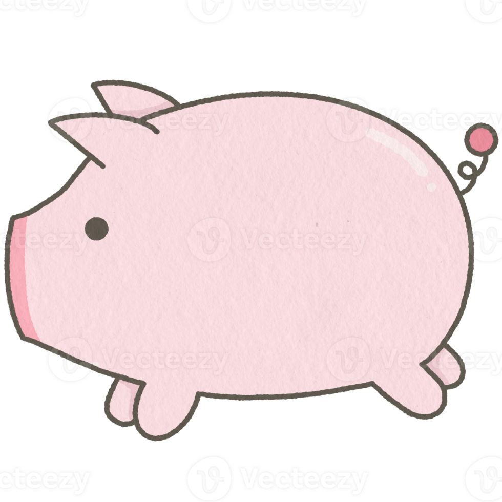 Sweet chubby pink pig png