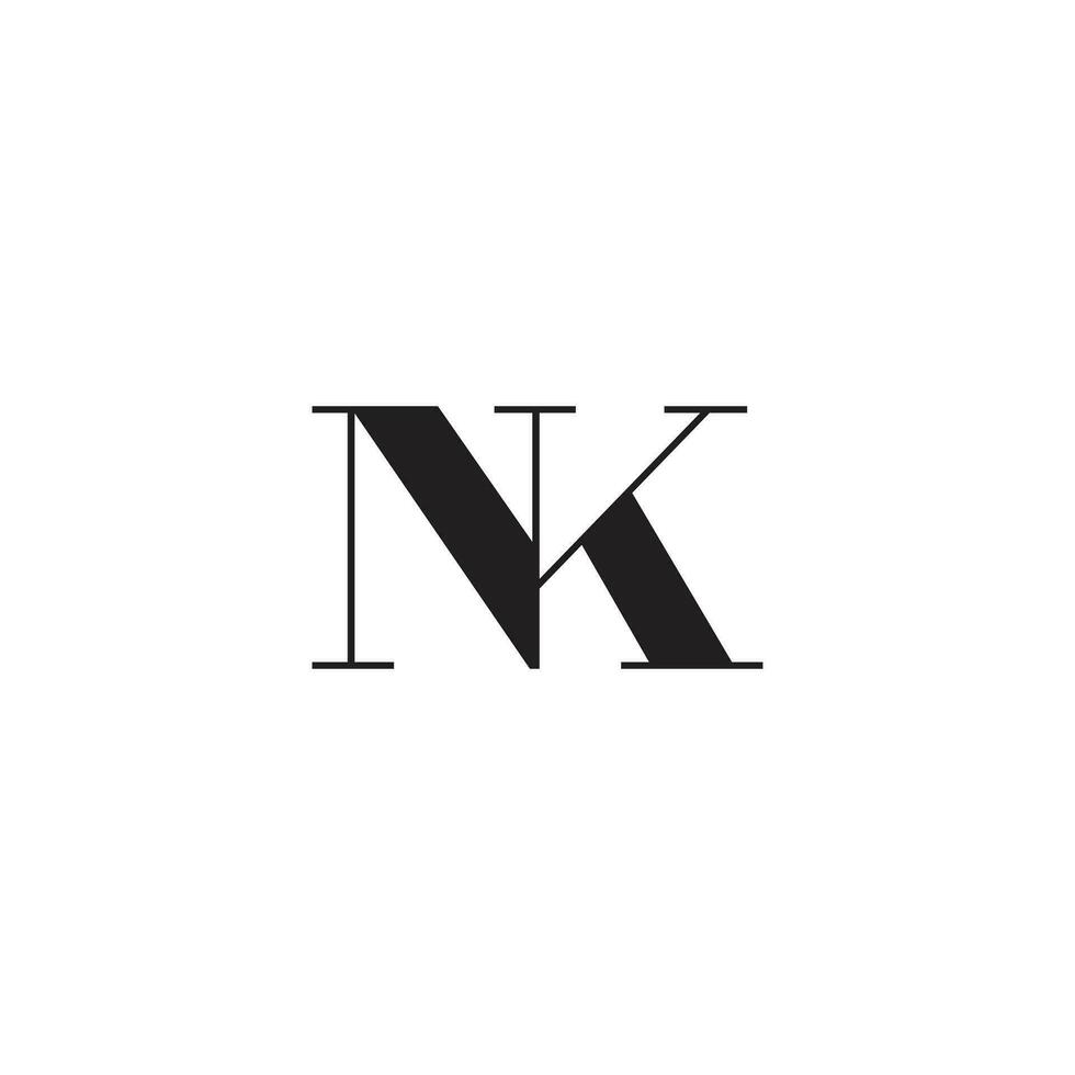 nk, kn letras monograma logo diseño vector