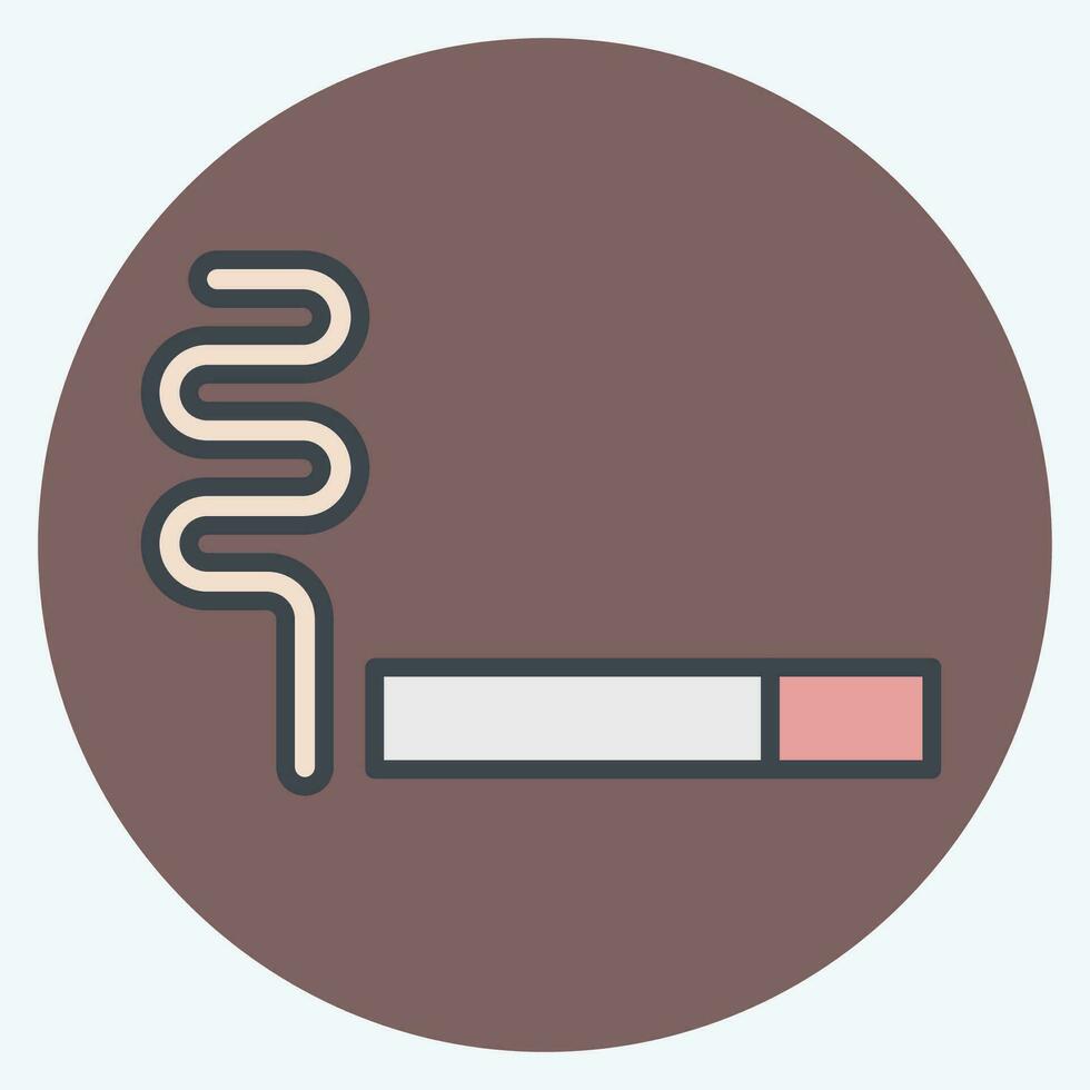 icono cigarro. relacionado a mundo cáncer símbolo. color compañero estilo. sencillo diseño editable. sencillo ilustración vector