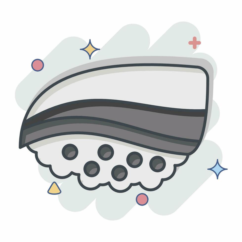 Icon Buri. related to Sushi symbol. comic style. simple design editable. simple illustration vector