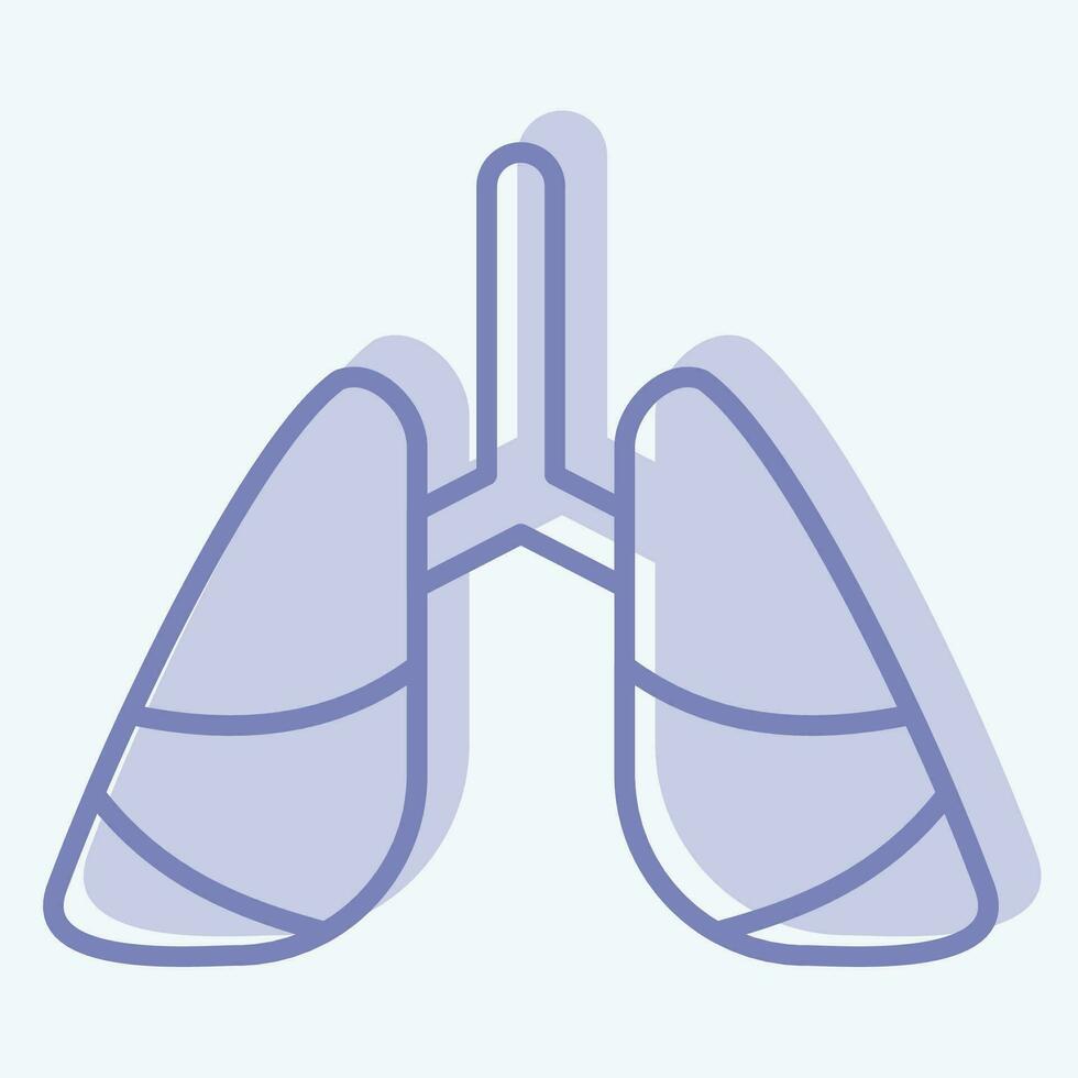 Icon Lung Cancer. related to World Cancer symbol. two tone style. simple design editable. simple illustration vector