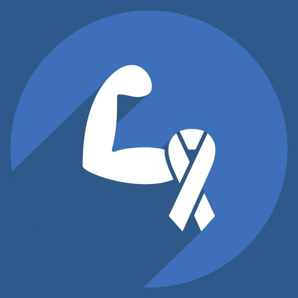 Icon Strong. related to World Cancer symbol. long shadow style. simple design editable. simple illustration vector