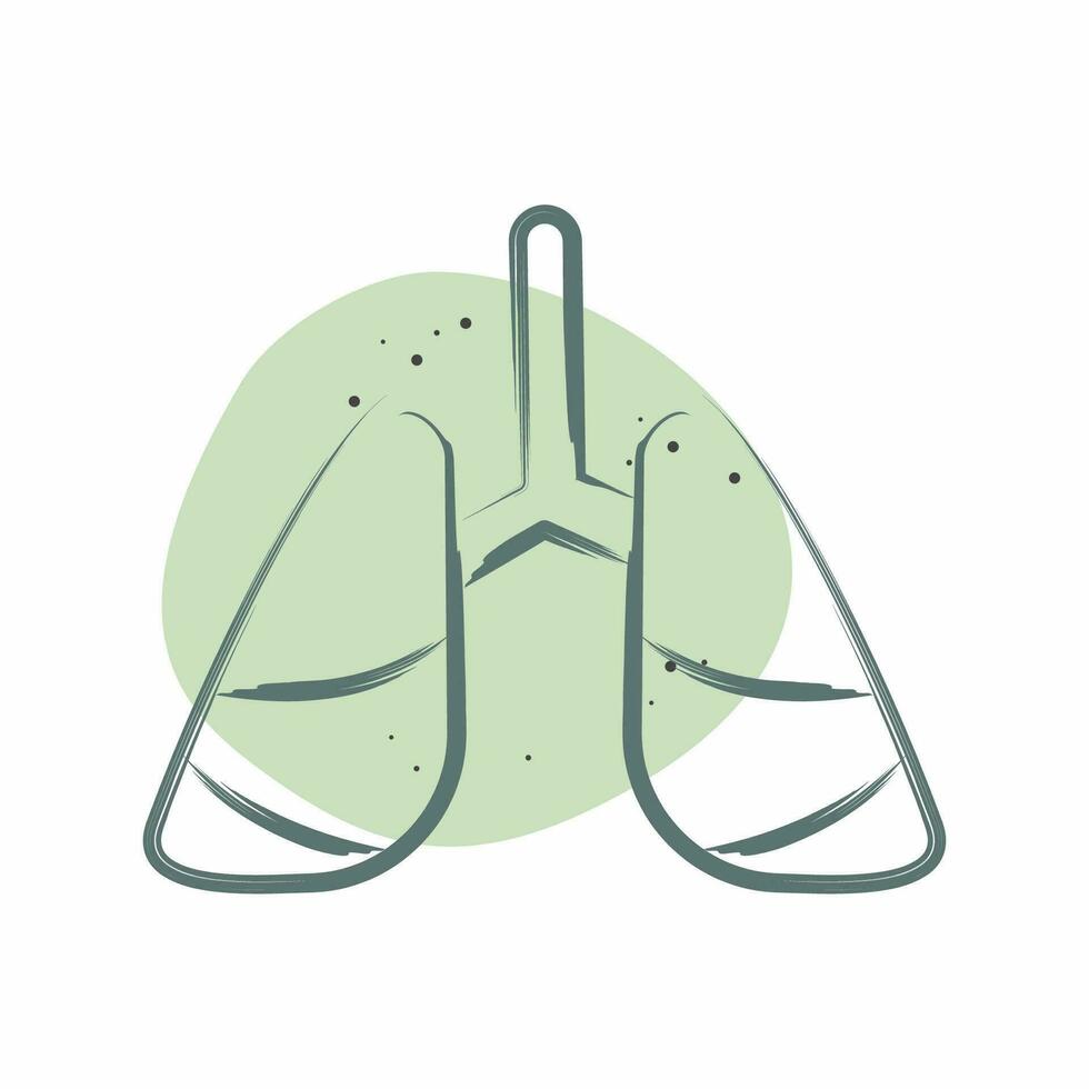 Icon Lung Cancer. related to World Cancer symbol. Color Spot Style. simple design editable. simple illustration vector
