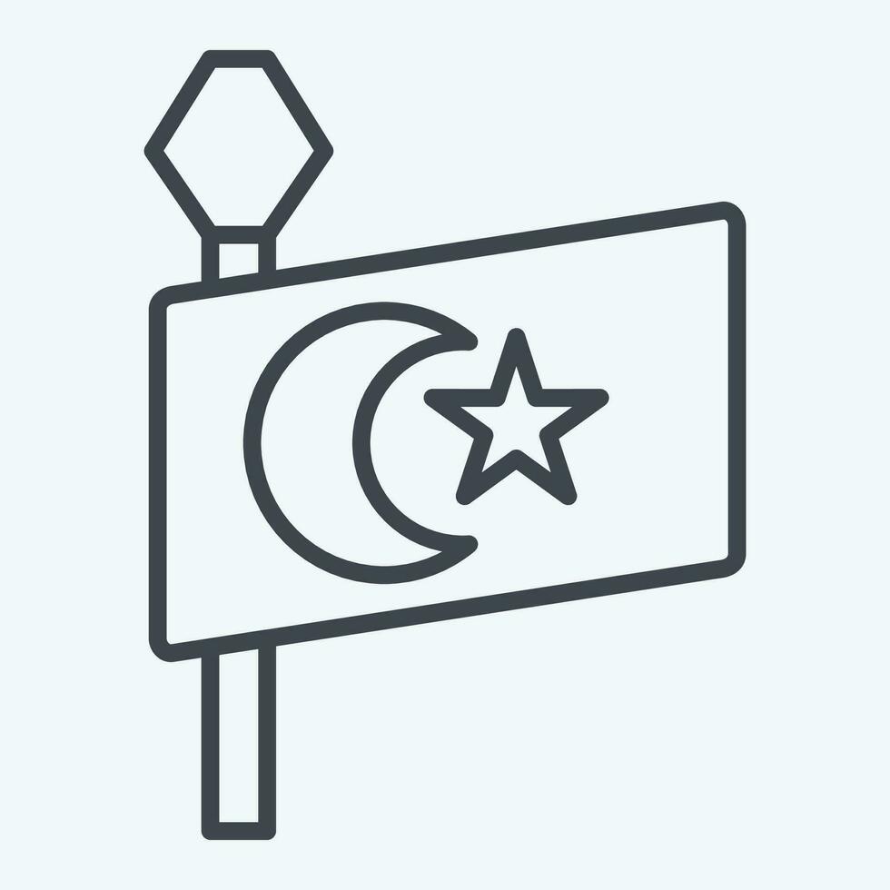 Icon Turkey Flag. related to Turkey symbol. line style. simple design editable. simple illustration vector