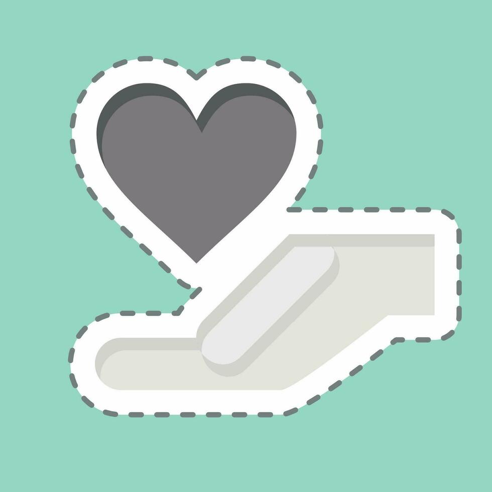 Sticker line cut Support. related to World Cancer symbol. simple design editable. simple illustration vector