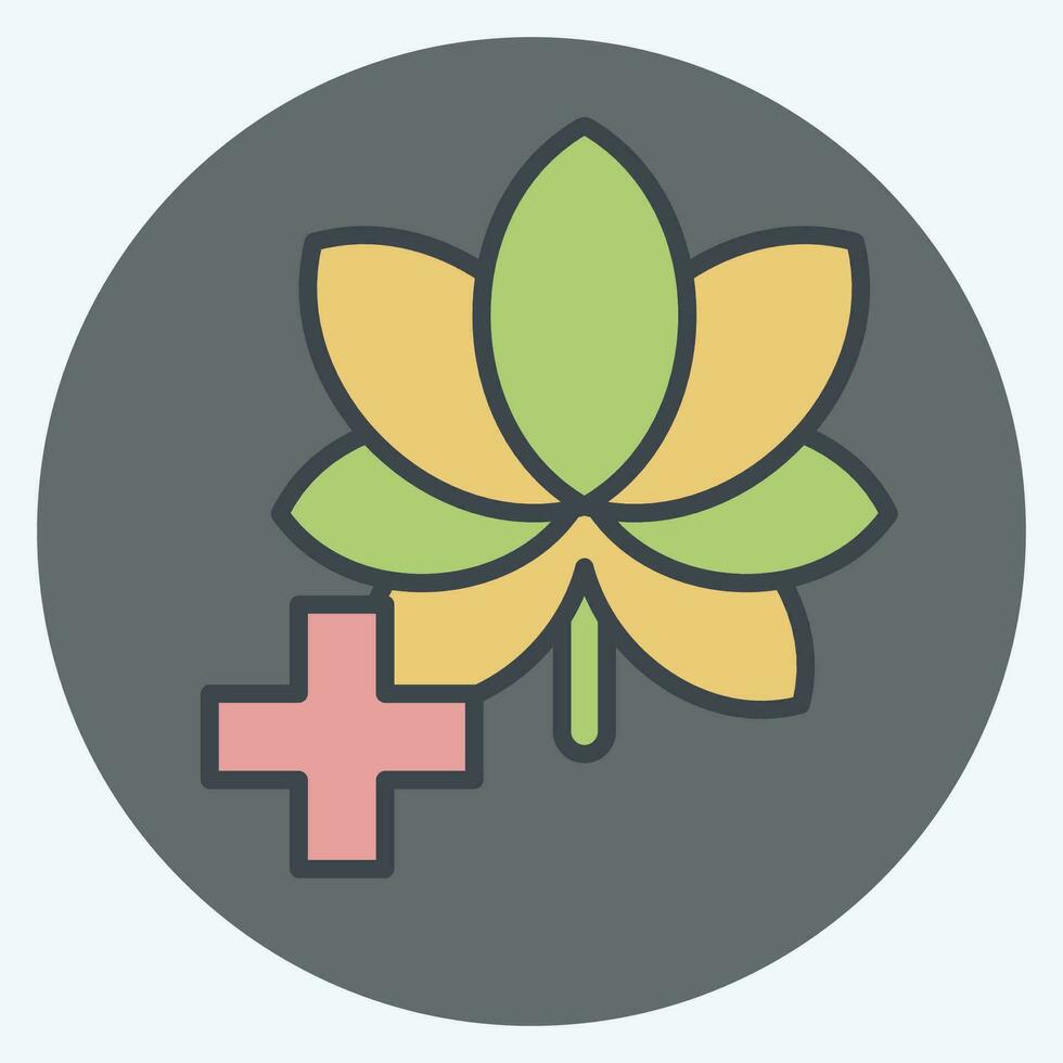Icon Herbal Treatment. related to World Cancer symbol. color mate style. simple design editable. simple illustration vector