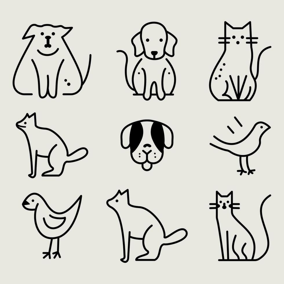 conjunto de animales vector