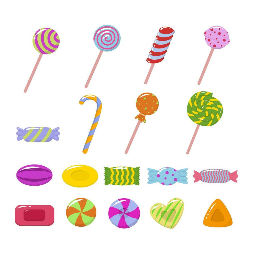 Set vector of Sweet candy or lollipop