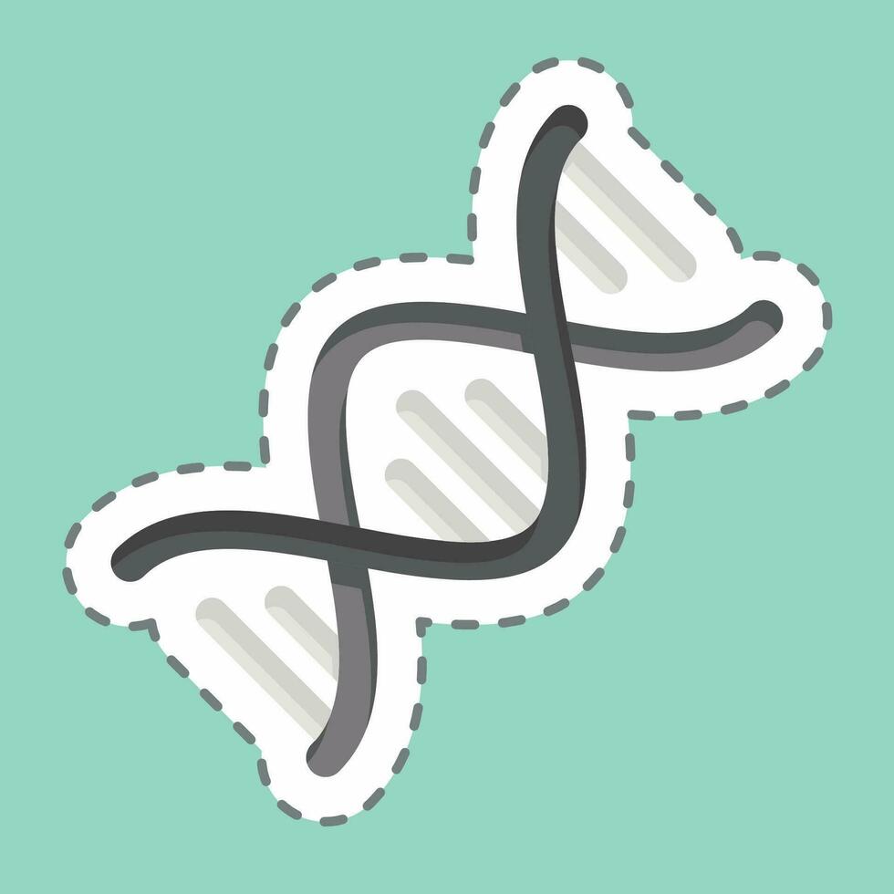 Sticker line cut DNA. related to World Cancer symbol. simple design editable. simple illustration vector