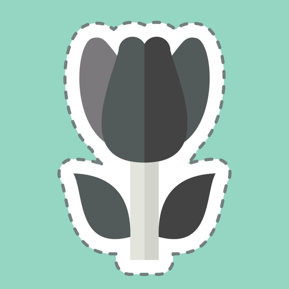 Sticker line cut Tulip. related to Turkey symbol. simple design editable. simple illustration vector