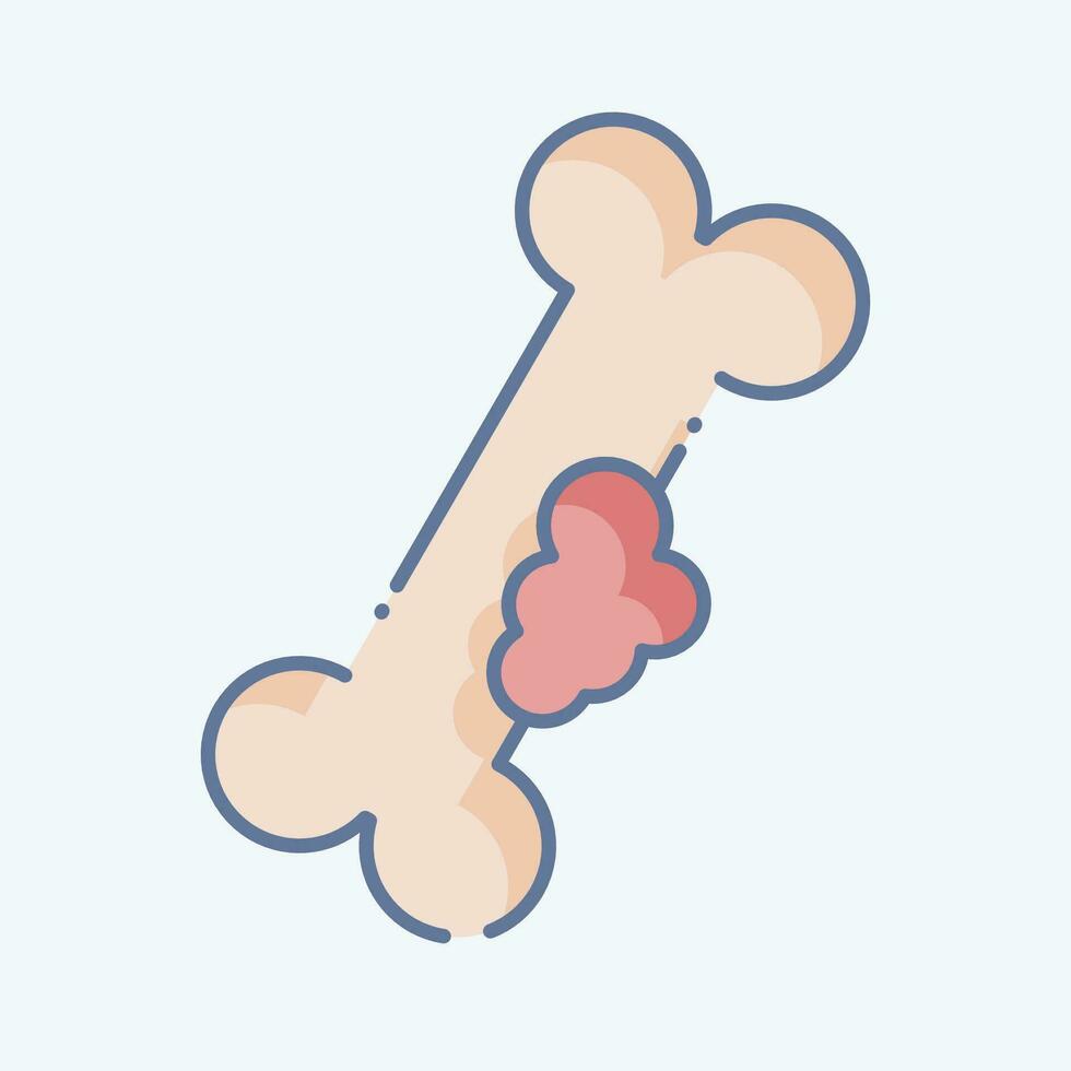 Icon Bone Cancer. related to World Cancer symbol. doodle style. simple design editable. simple illustration vector