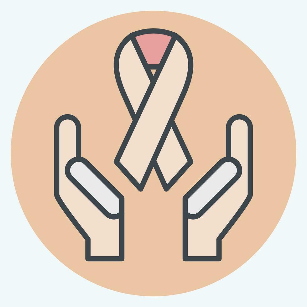 Icon Ribbon. related to World Cancer symbol. color mate style. simple design editable. simple illustration vector