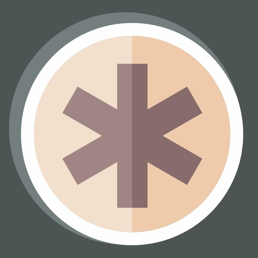 Sticker Emergency. related to World Cancer symbol. simple design editable. simple illustration vector