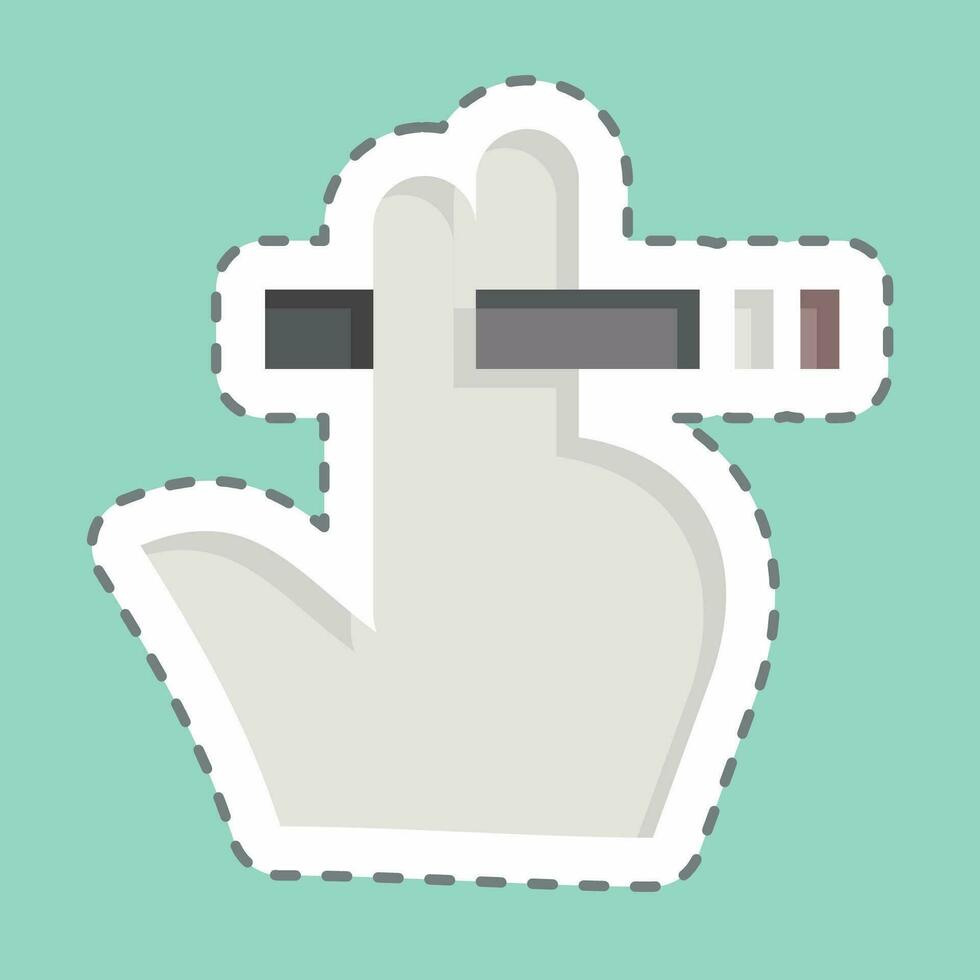 Sticker line cut Smoke. related to World Cancer symbol. simple design editable. simple illustration vector