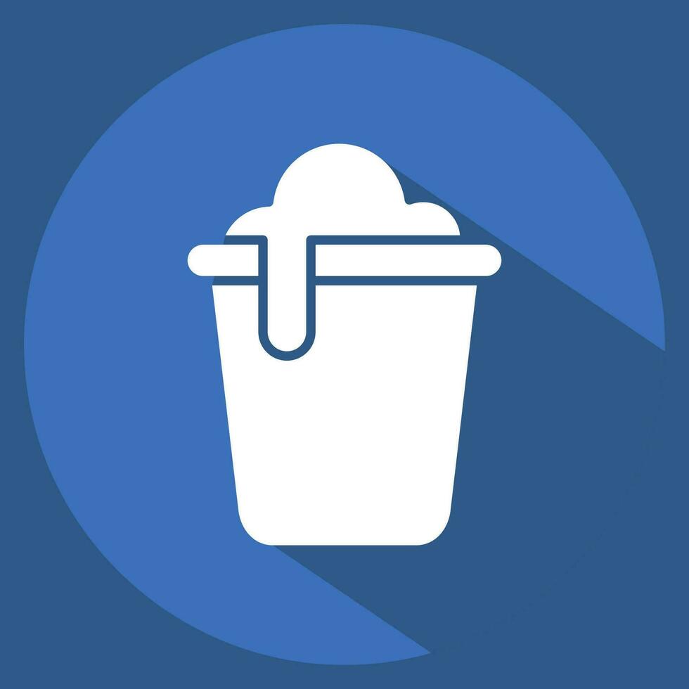 Icon Bucket. related to Cleaning symbol. long shadow style. simple design editable. simple illustration vector