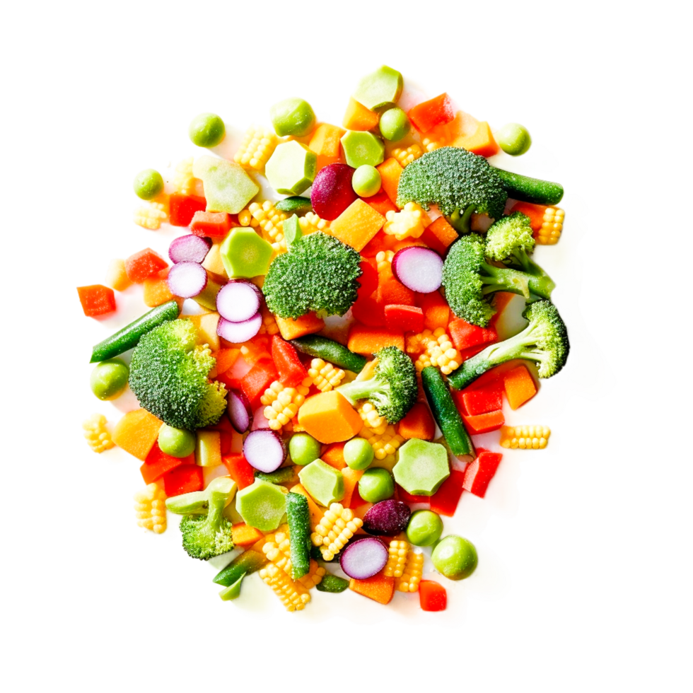 brócoli congelado vegetales congelado comida generativo ai png