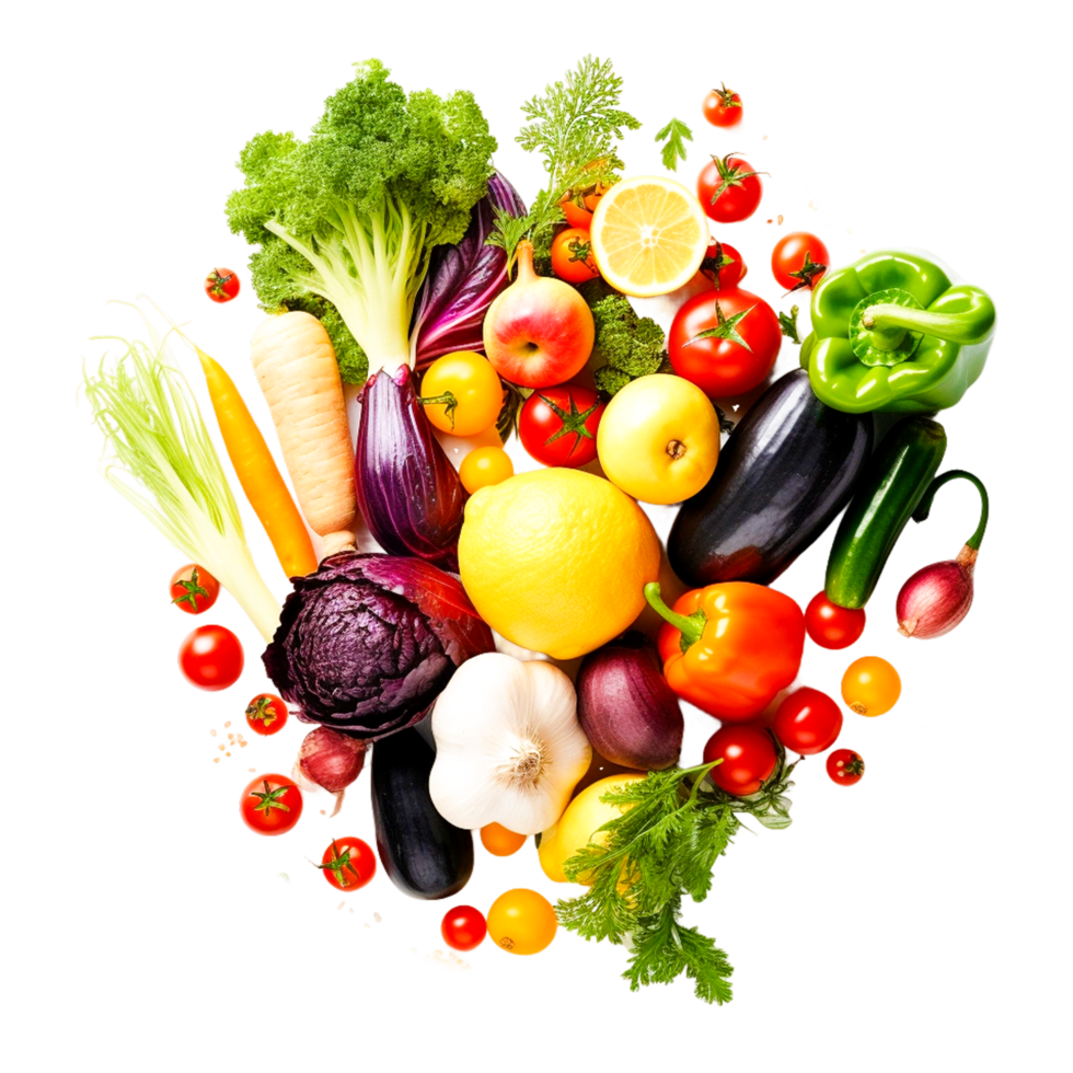 Transparent Fruits And Vegetables Generative Ai png