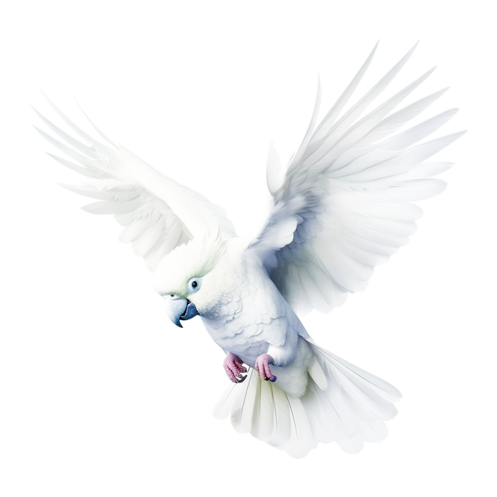 White dove spreading its wings Generative Ai png