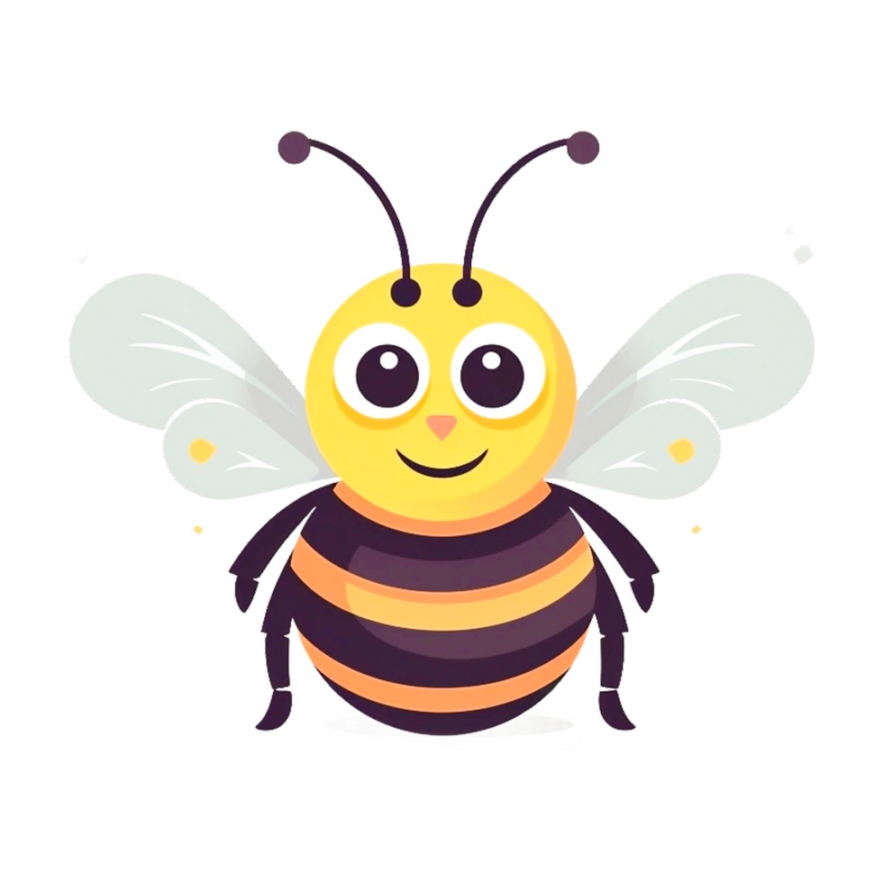 Cute Cartoon Insect Bee  Generative Ai png